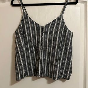 Abound Black &White Stripped Spaghetti Top